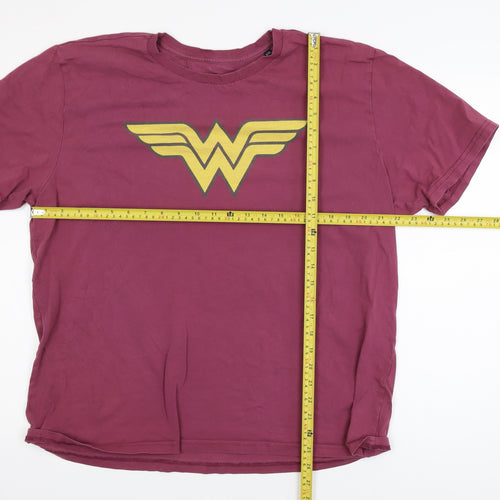 Wonder Woman Unisex Adults Red 2XL Cotton Graphic T-Shirt