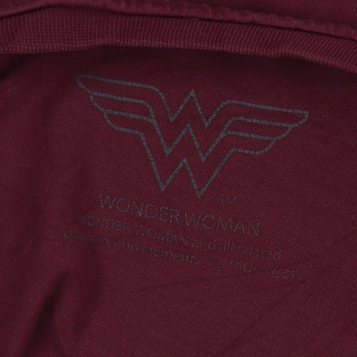 Wonder Woman Unisex Adults Red 2XL Cotton Graphic T-Shirt