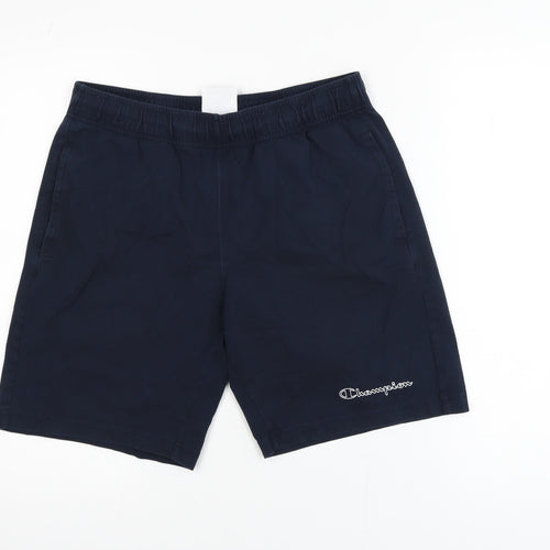 Champion Men's Blue Medium Sweat Shorts with Elastic Waist