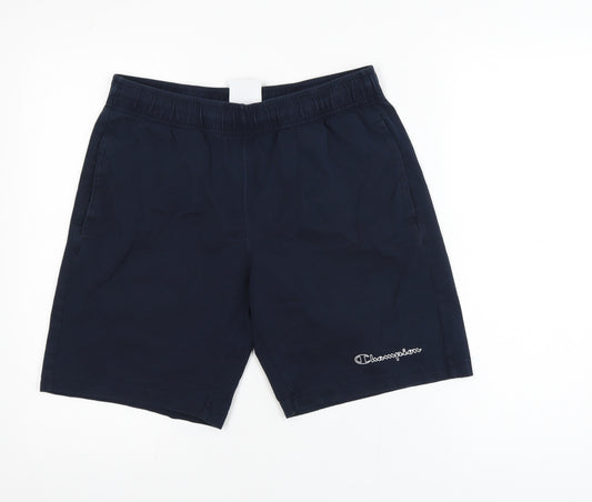 Champion Men's Blue Medium Sweat Shorts with Elastic Waist