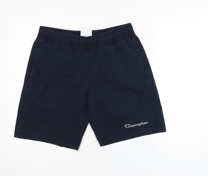 Champion Men's Blue Medium Sweat Shorts with Elastic Waist