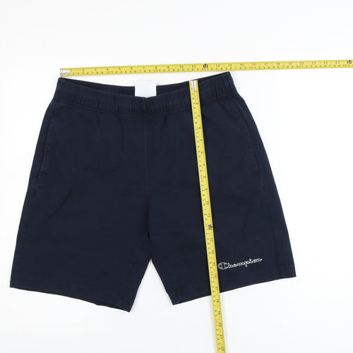 Champion Men's Blue Medium Sweat Shorts with Elastic Waist