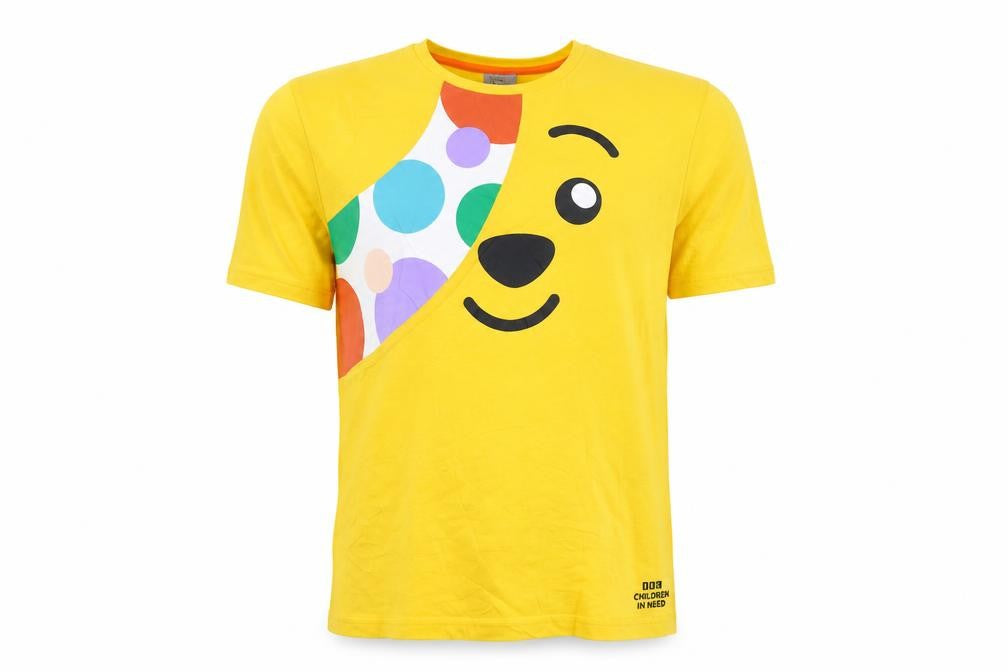 George Mens Yellow BBC Children In Need Pudsey T-Shirt L Cotton Crew Neck