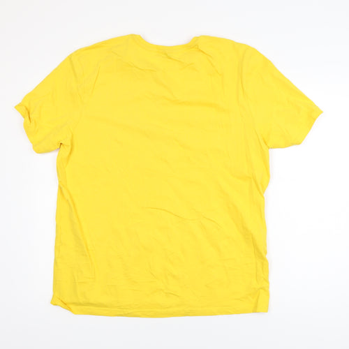 George Mens Yellow BBC Children In Need Pudsey T-Shirt L Cotton Crew Neck