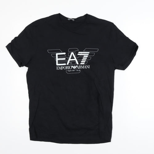 Emporio Armani EA7 Men's Black Cotton Crew Neck T-Shirt Size M