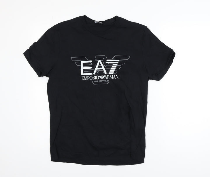 Emporio Armani EA7 Men's Black Cotton Crew Neck T-Shirt Size M