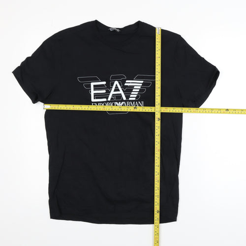 Emporio Armani EA7 Men's Black Cotton Crew Neck T-Shirt Size M