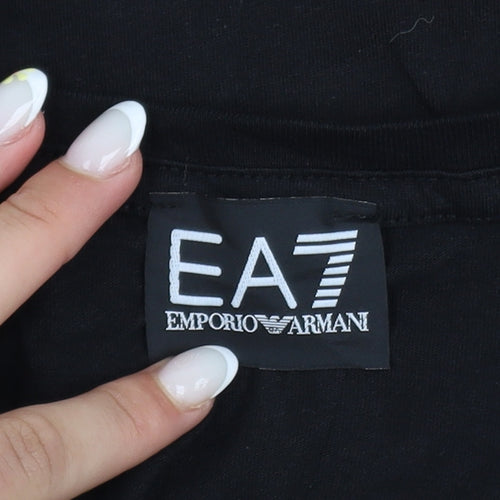 Emporio Armani EA7 Men's Black Cotton Crew Neck T-Shirt Size M