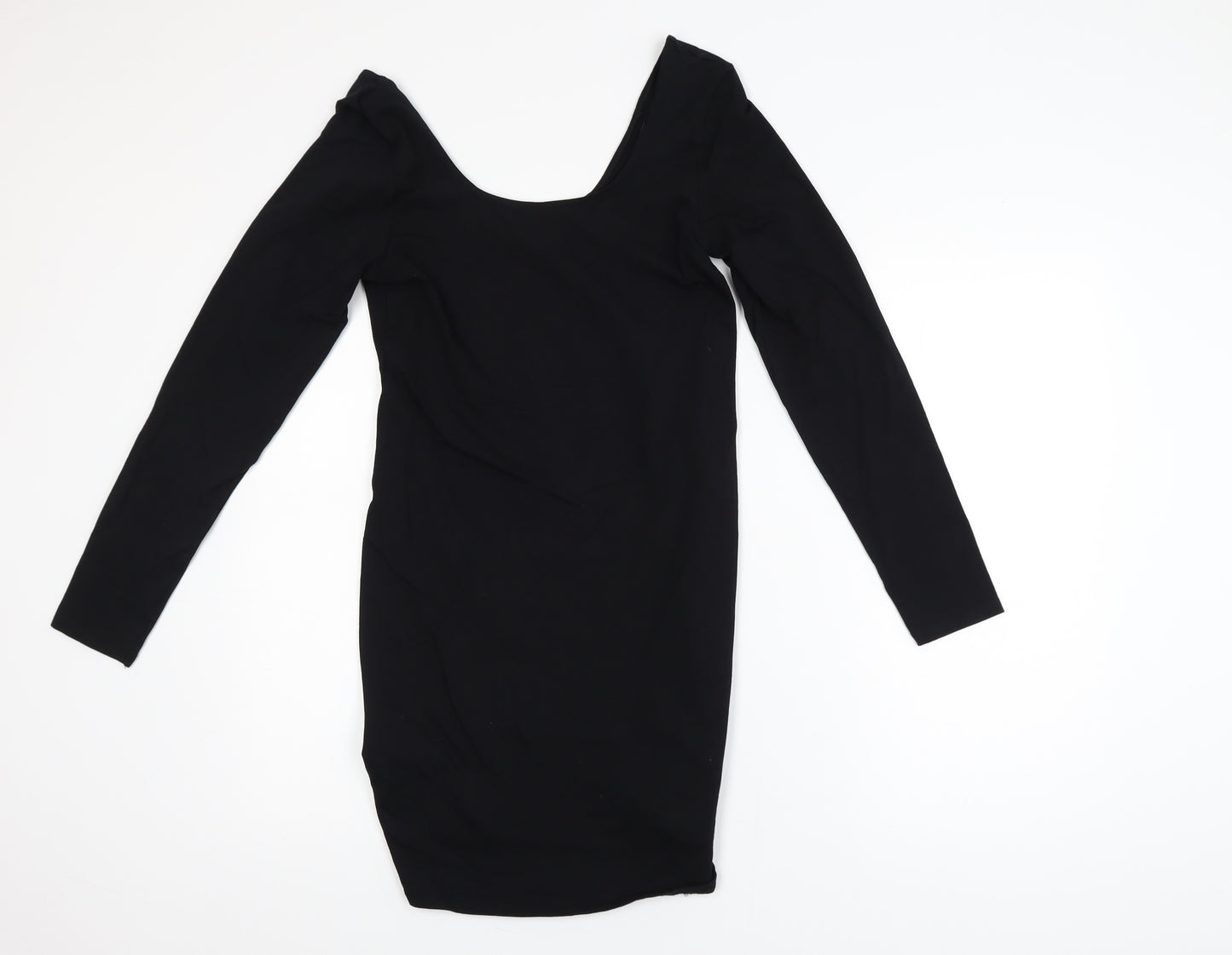 Miss Selfridge Women’s Black Bodycon Dress UK 14 Long Sleeve
