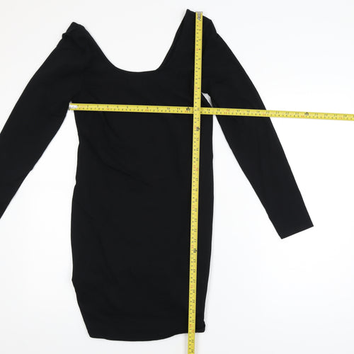 Miss Selfridge Women’s Black Bodycon Dress UK 14 Long Sleeve