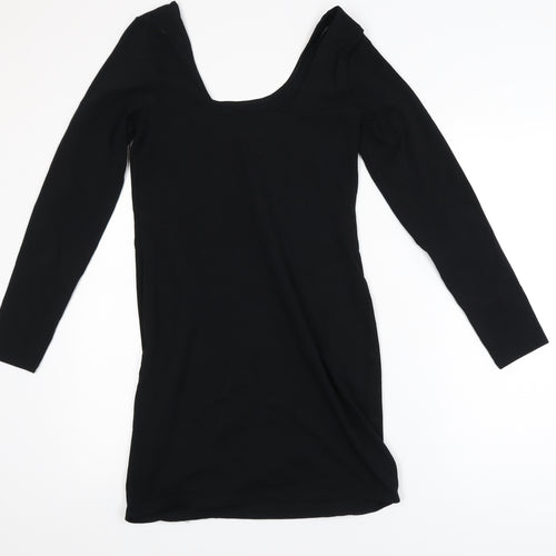 Miss Selfridge Women’s Black Bodycon Dress UK 14 Long Sleeve