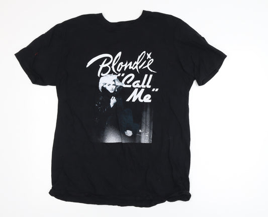Blondie Womens Black Size 16 Graphic Cotton Rock T-Shirt