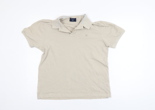 Hackett London Men's Beige Slim Fit Polo Shirt Size L
