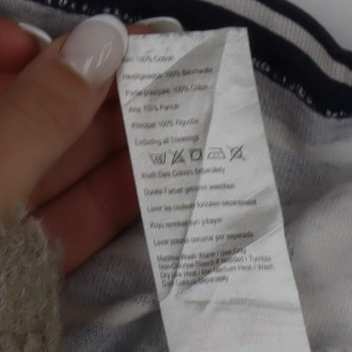 Joules Women’s Blue Striped Bird Print Long Sleeve Cotton Top UK 8