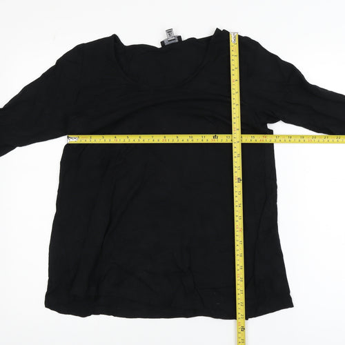 The White Company Women Black Size 8 Basic 3/4 Sleeve Cotton Blouse