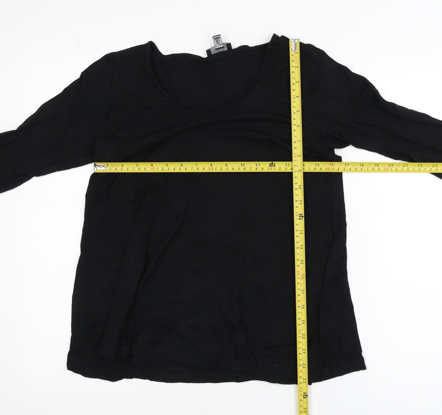The White Company Women Black Size 8 Basic 3/4 Sleeve Cotton Blouse