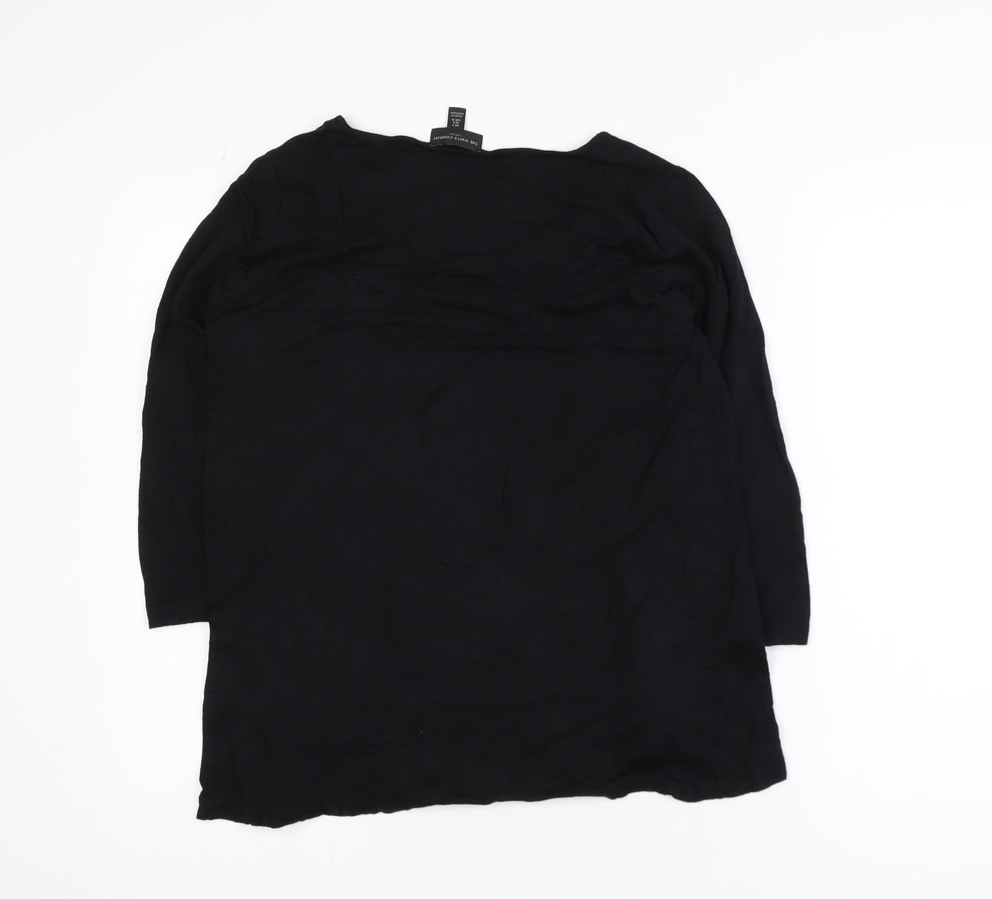 The White Company Women Black Size 8 Basic 3/4 Sleeve Cotton Blouse
