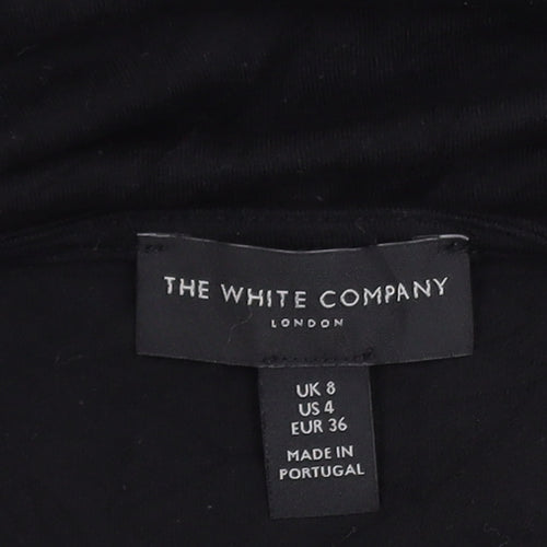 The White Company Women Black Size 8 Basic 3/4 Sleeve Cotton Blouse