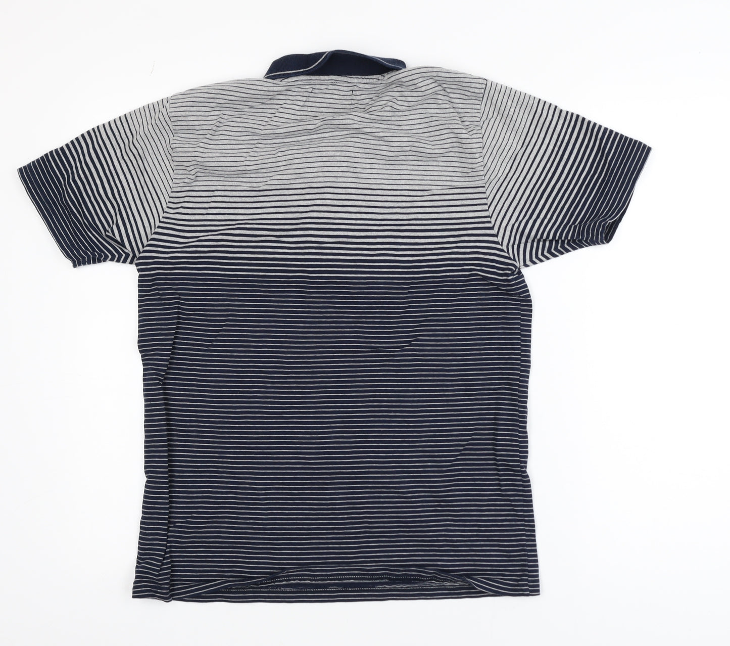 Silverstone Men's Blue Striped Polo Shirt Medium Cotton Blend