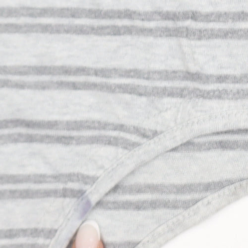 Superdry Womens Grey Striped Cotton Tank Top UK 8 Summer Casual