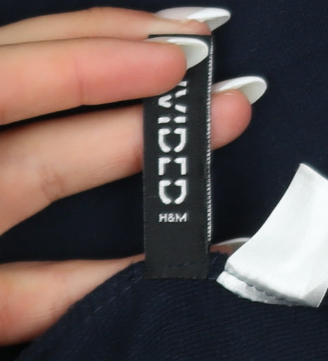 H&M Divided Women's Navy Blue Pullover Sweatshirt Size 12 Graphic Print