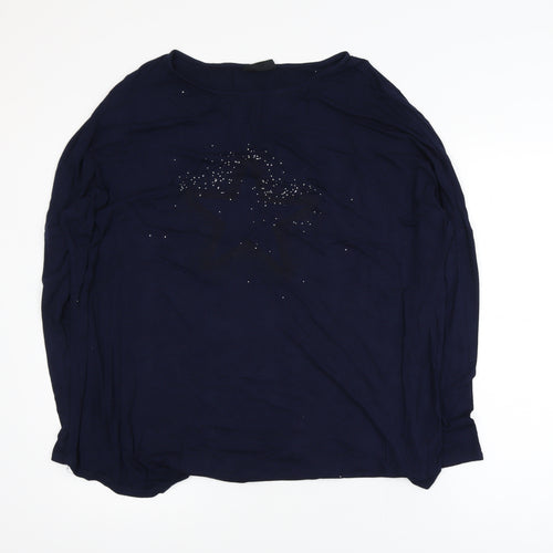 Wallis Women’s Blue Long Sleeve Beaded Blouse Size L