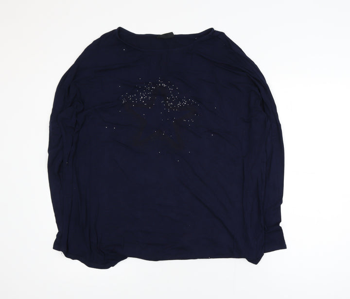 Wallis Women’s Blue Long Sleeve Beaded Blouse Size L