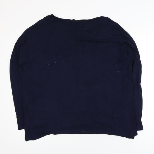 Wallis Women’s Blue Long Sleeve Beaded Blouse Size L