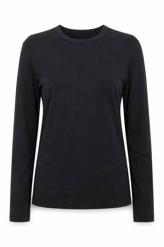 Front view of Peter Storm Women's Black Long Sleeve Basic T-Shirt, size 8