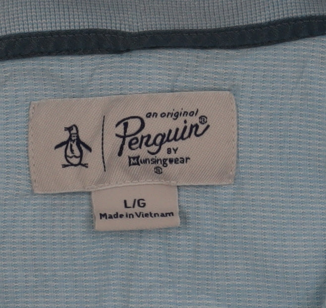 Original Penguin Men's Blue Cotton Polo Shirt Size L