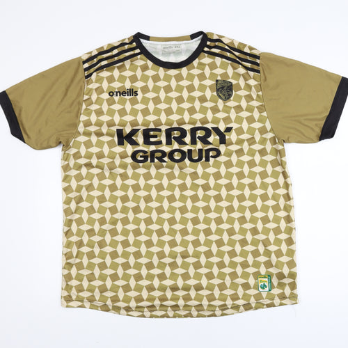 O’Neills Men’s Gold Kerry GAA Short Sleeve Sports T-Shirt 2XL