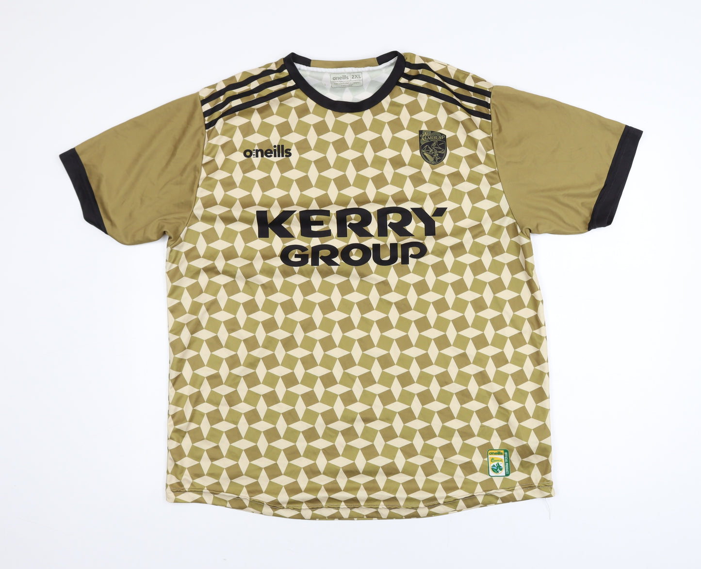 O’Neills Men’s Gold Kerry GAA Short Sleeve Sports T-Shirt 2XL