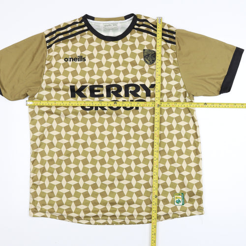 O’Neills Men’s Gold Kerry GAA Short Sleeve Sports T-Shirt 2XL