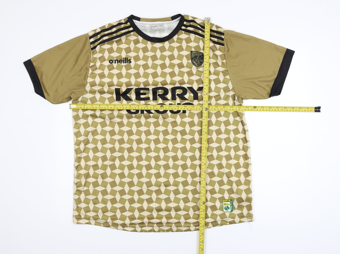 O’Neills Men’s Gold Kerry GAA Short Sleeve Sports T-Shirt 2XL