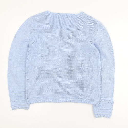 Betty Barclay Women Blue V-Neck Knit Jumper Size M Relaxed Fit