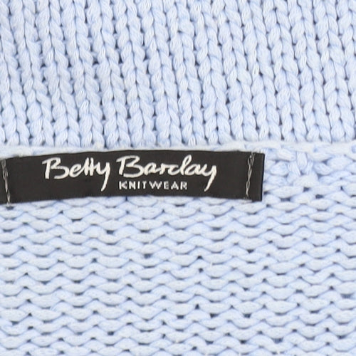 Betty Barclay Women Blue V-Neck Knit Jumper Size M Relaxed Fit