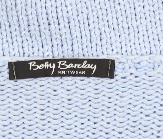 Betty Barclay Women Blue V-Neck Knit Jumper Size M Relaxed Fit