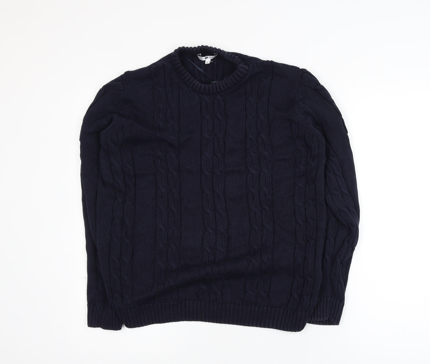 Marks and Spencer Womens Blue Cable-Knit Cotton Jumper UK 12