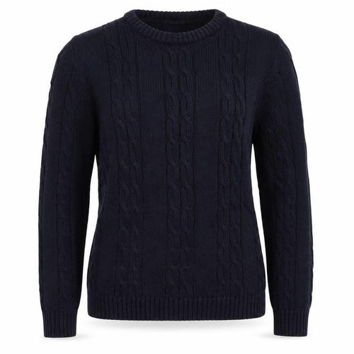 Marks and Spencer Womens Blue Cable-Knit Cotton Jumper UK 12