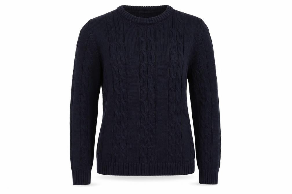 Marks and Spencer Womens Blue Cable-Knit Cotton Jumper UK 12