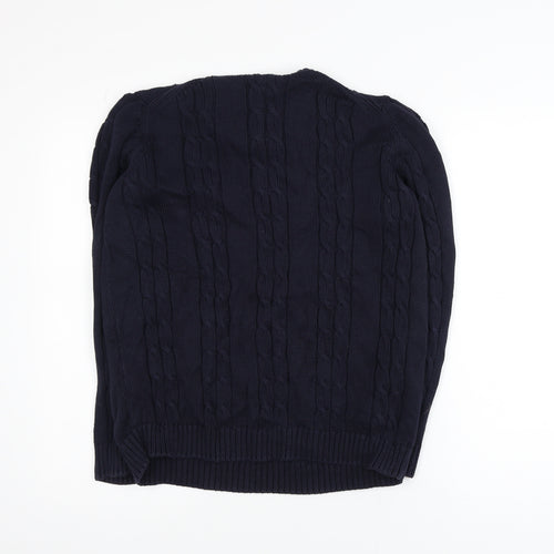 Marks and Spencer Womens Blue Cable-Knit Cotton Jumper UK 12