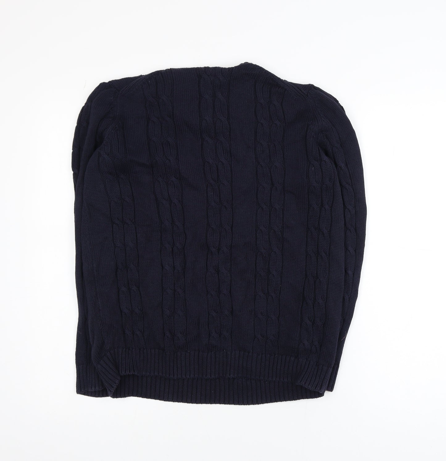 Marks and Spencer Womens Blue Cable-Knit Cotton Jumper UK 12