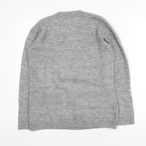 Gallery Women's Grey Sequin Christmas Jumper Size S