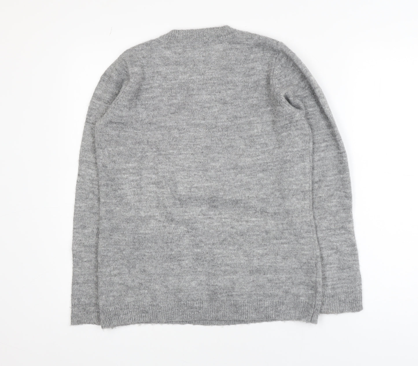Gallery Women's Grey Sequin Christmas Jumper Size S
