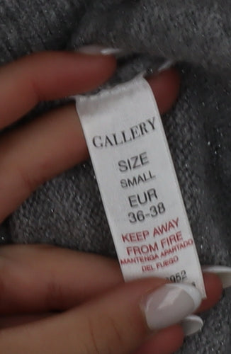 Gallery Women's Grey Sequin Christmas Jumper Size S