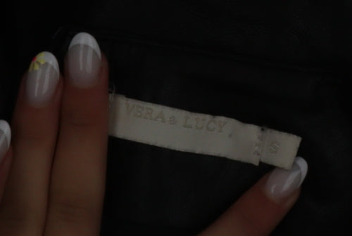 Vera & Lucy Women's Black Faux Leather Pencil Mini Skirt S