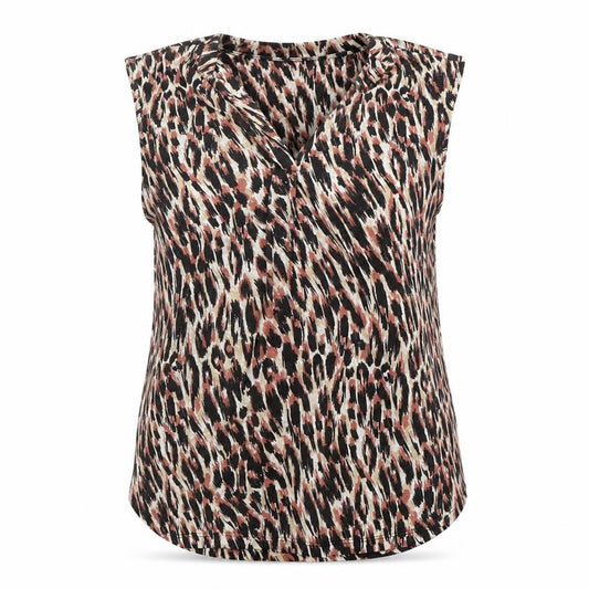 Front view of Dunnes Women’s Multicoloured Animal Print Sleeveless Blouse XL