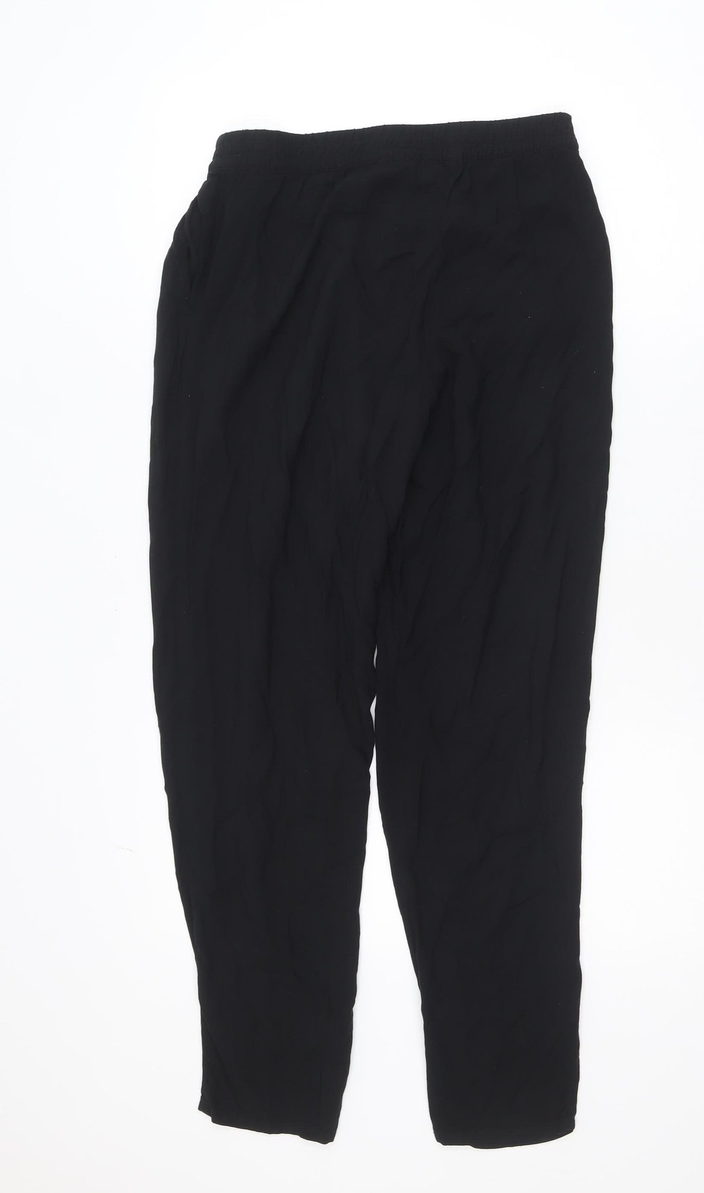 H&M Women’s Black Viscose Jogger Trousers Size 10