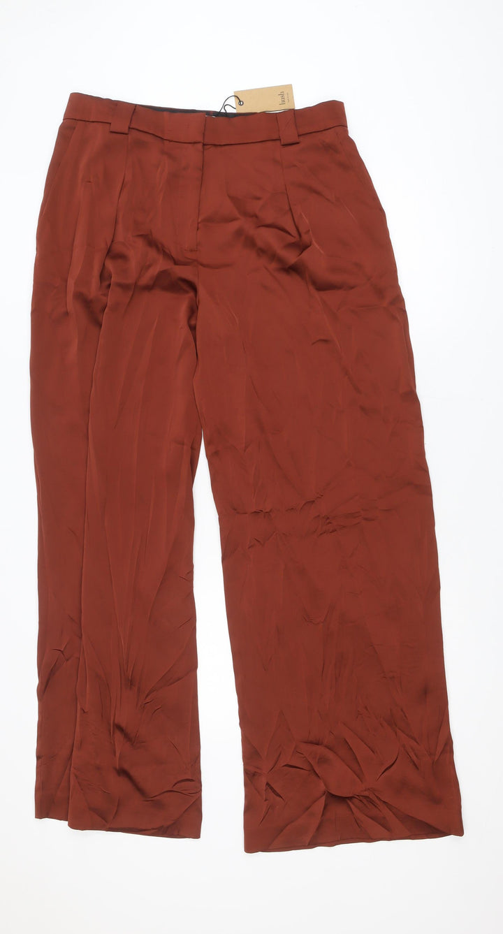 Hush Womens Rust Wide-Leg Trousers Size 14 Polyester Dress Pants