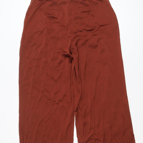 Hush Womens Rust Wide-Leg Trousers Size 14 Polyester Dress Pants